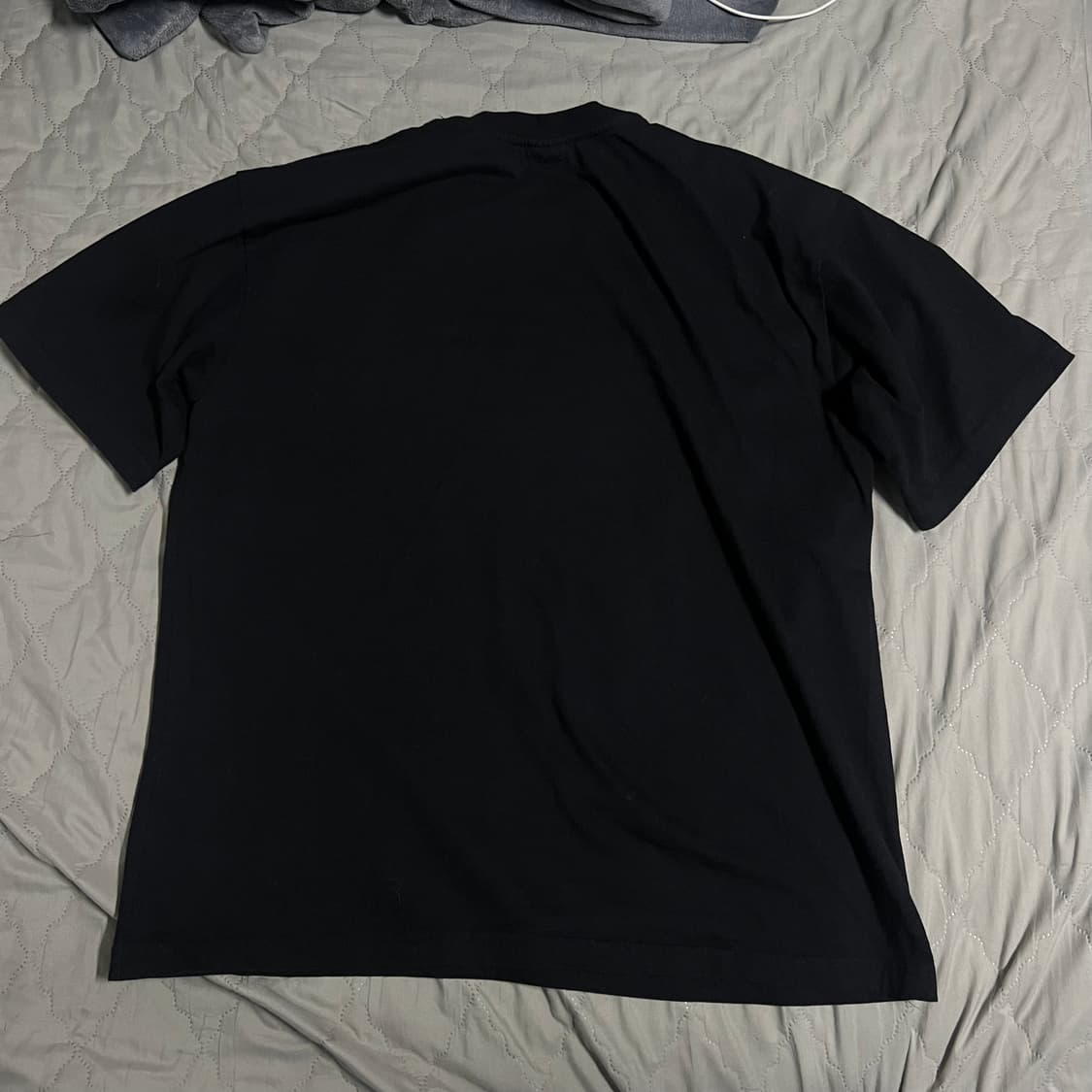애즈카톤 반팔 M 빈티지 프린팅 데일리 공용 블랙 검정 상품이미지3