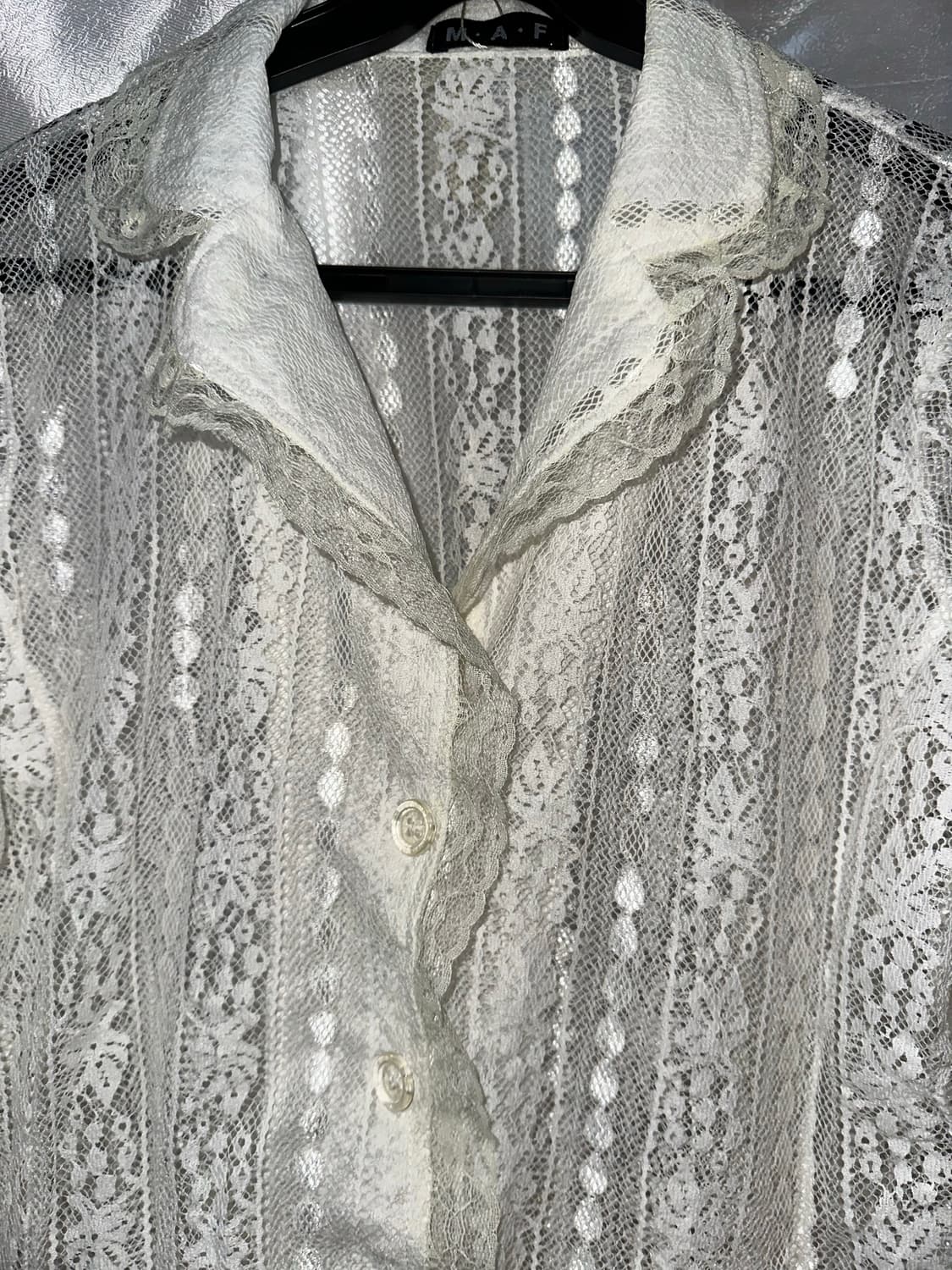 레이스 시스루 셔츠 블라우스 상품이미지2