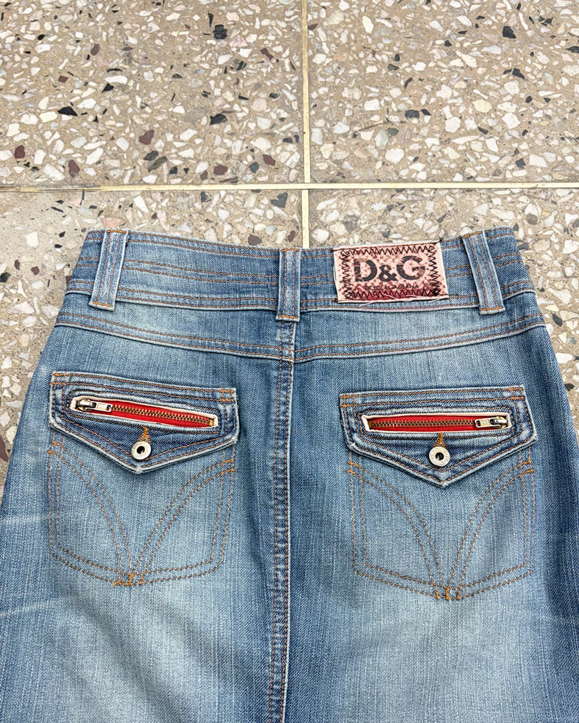 돌체앤가바나 데님 미디 스커트 상품이미지4