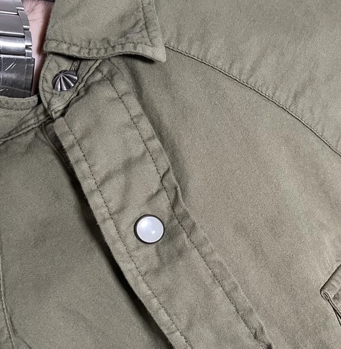 90s RRL 더블알엘 코튼 트윌 웨스턴 셔츠 올리브 상품이미지5