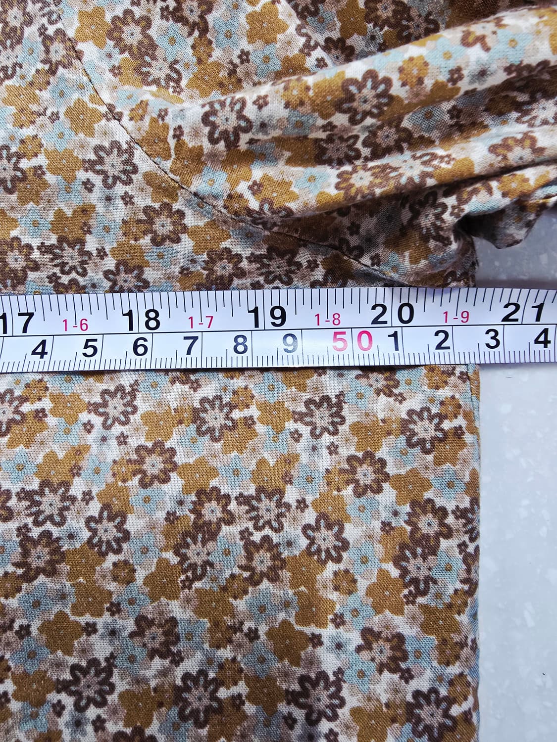 iann 플라워 패턴 긴팔 셔츠 브라운 면100 상품이미지7