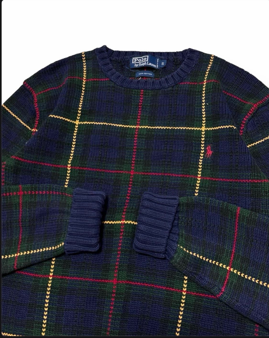 폴로 랄프로렌 네이비 체크 니트 상품이미지2