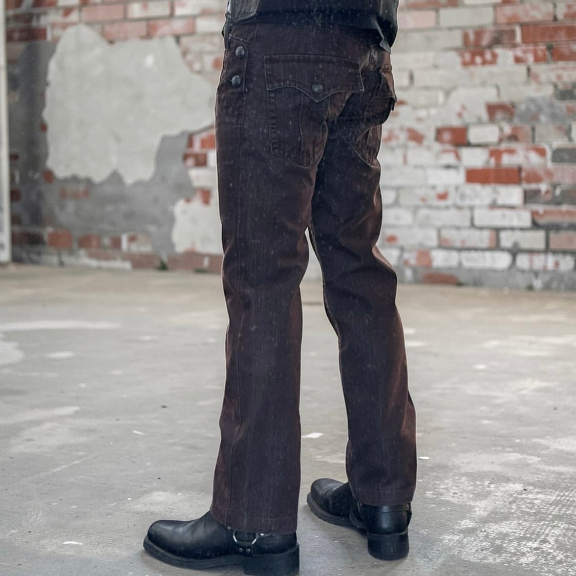 JUN MEN 브라운 스트라이프 락시크 데님 팬츠 상품이미지1