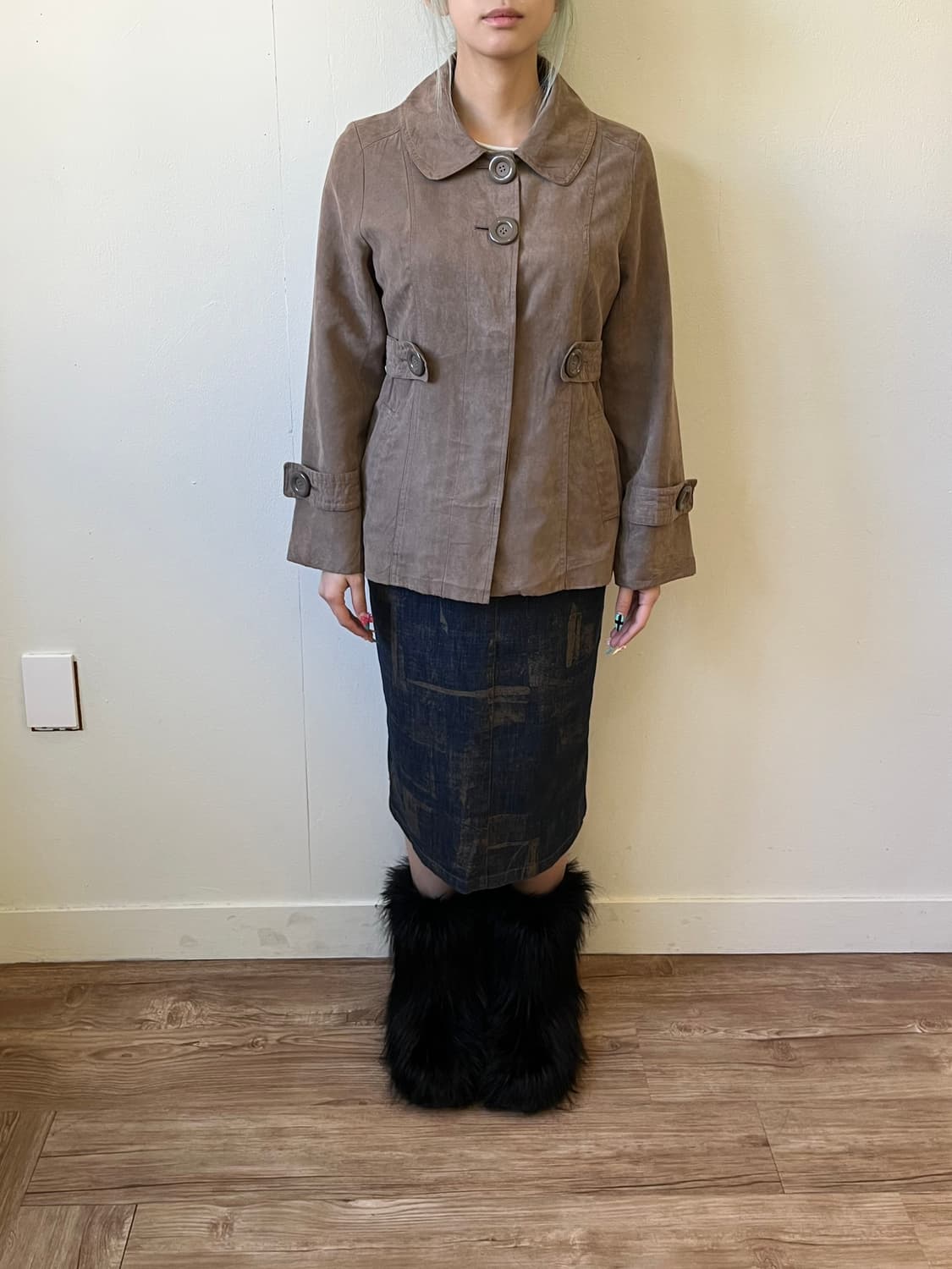 Aller Bien 스웨이드 도트 버튼 자켓 상품이미지7