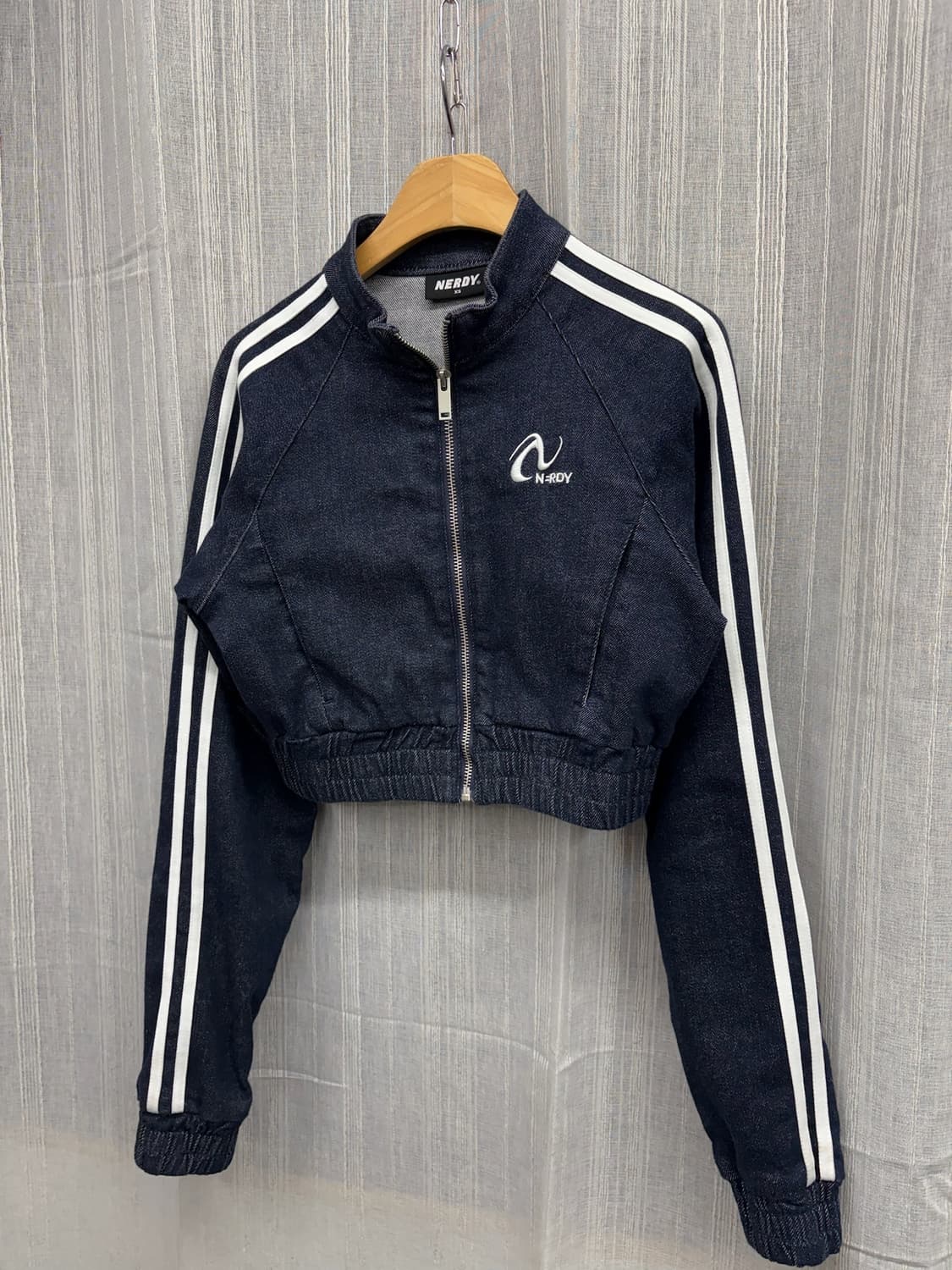 널디(NERDY) 데님 크롭 트랙탑 져지 자켓 상품이미지2