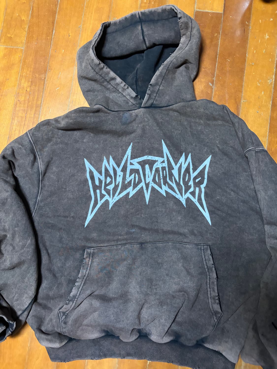 데미지드 빈티지 후드티 브라운 L~XL 상품이미지1