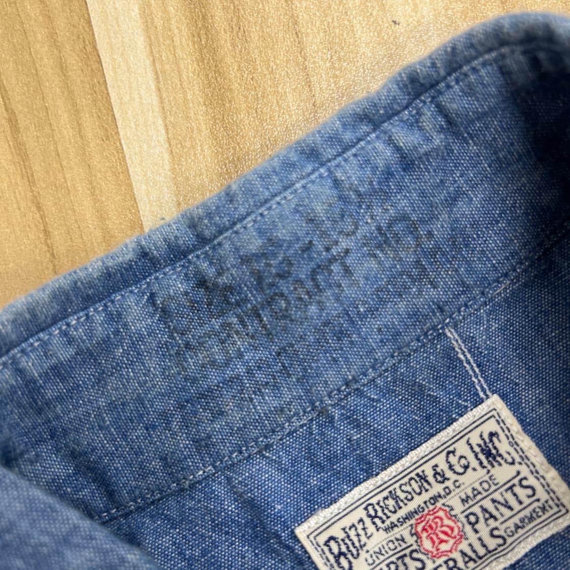 버즈 릭슨 샴브레이 데님 반팔 워크 셔츠 M 상품이미지9