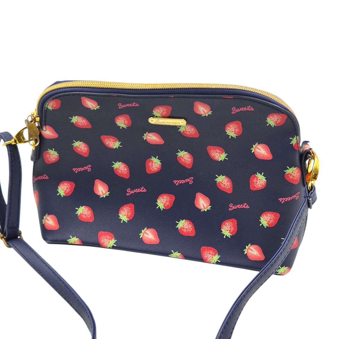 레트로 스위머 딸기 레더 벨트 크로스백 상품이미지1