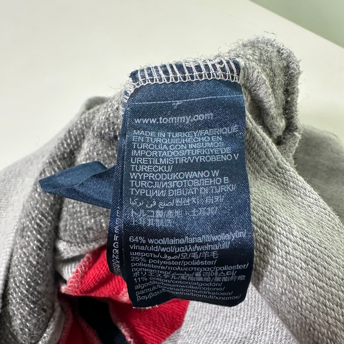 M 타미힐피거 그레이 니트배색 단가라맨투맨 상품이미지6