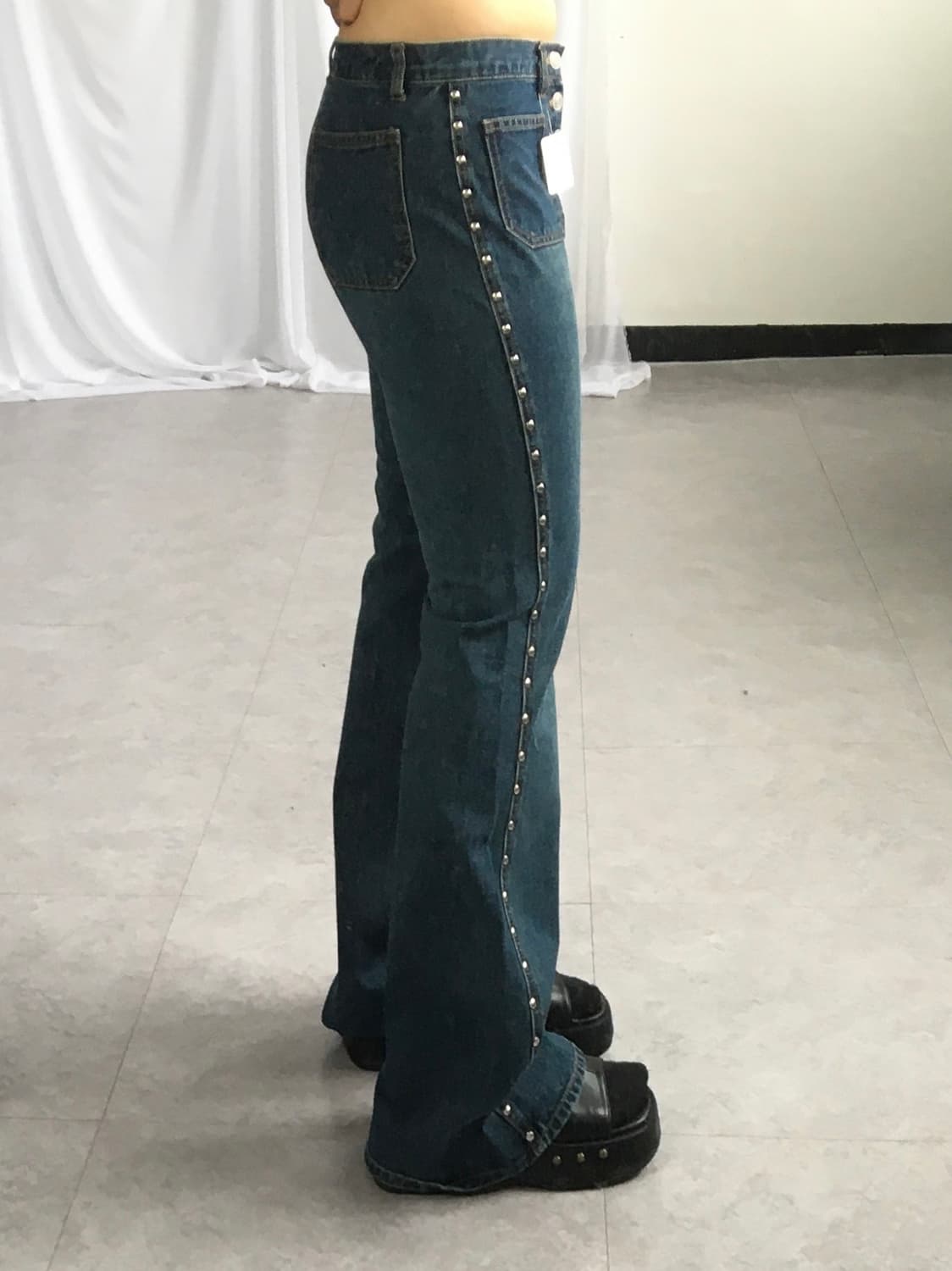 Side stud point denim pants 상품이미지6