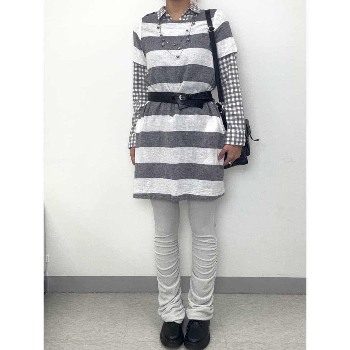 빈티지 셔츠 벌룬핏 원피스 코디 세트 상품이미지3