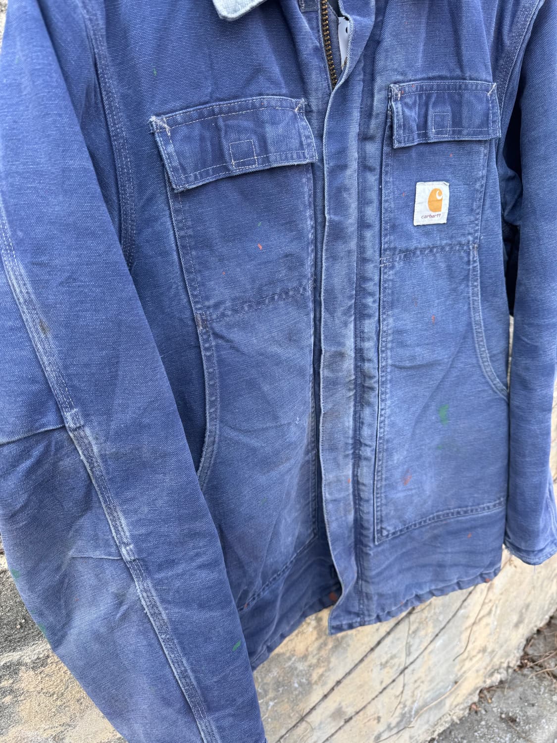 90s 칼하트 빈티지 네이비 페이딩 트레디셔널 워크 초어 자켓 상품이미지5