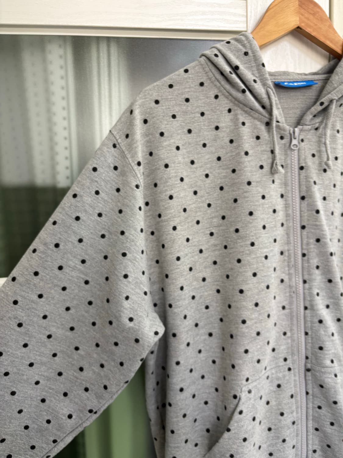 그레이 도트 후드집업 상품이미지3