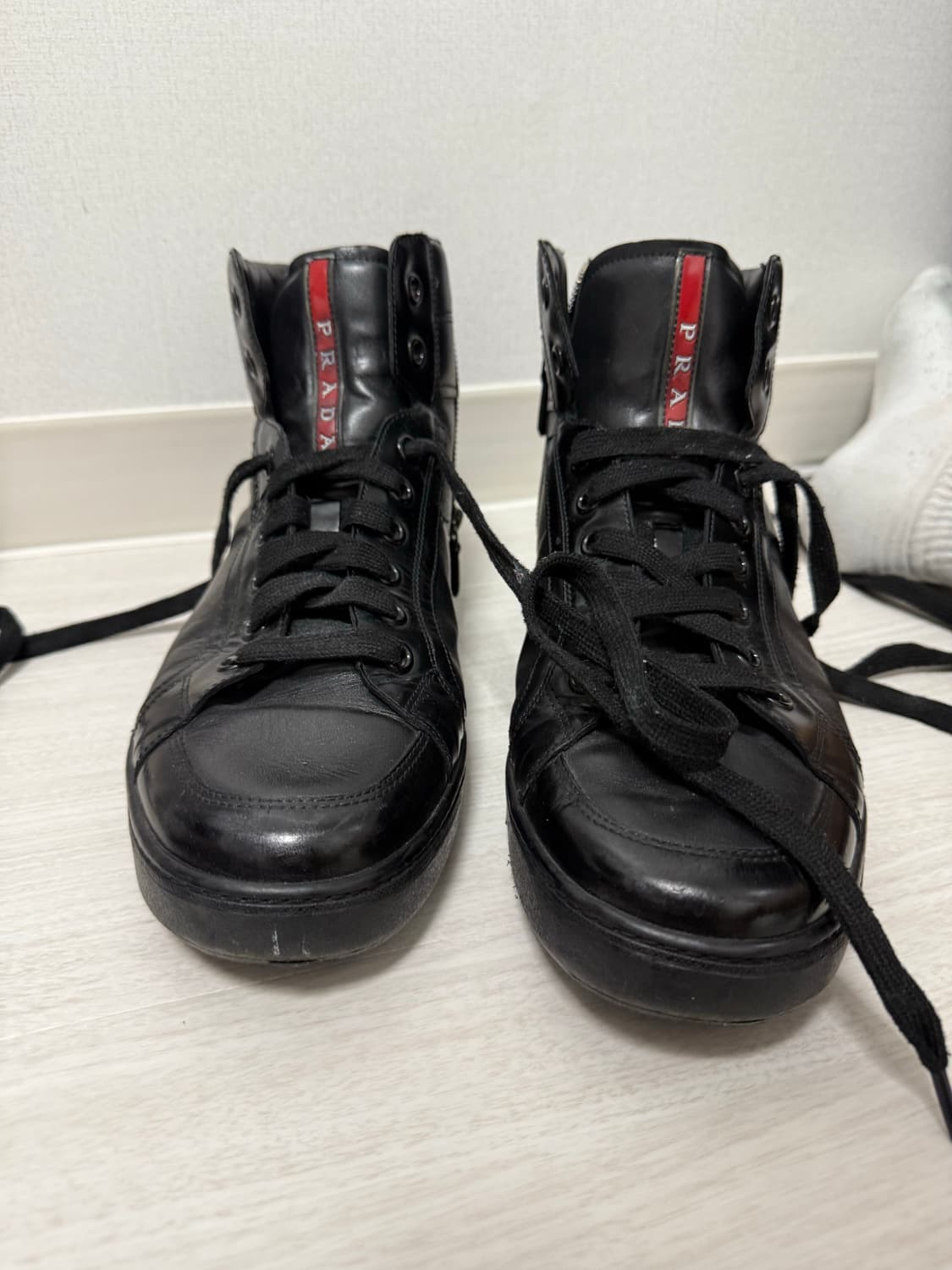 프라다 스포츠 레더 하이탑 상품이미지2