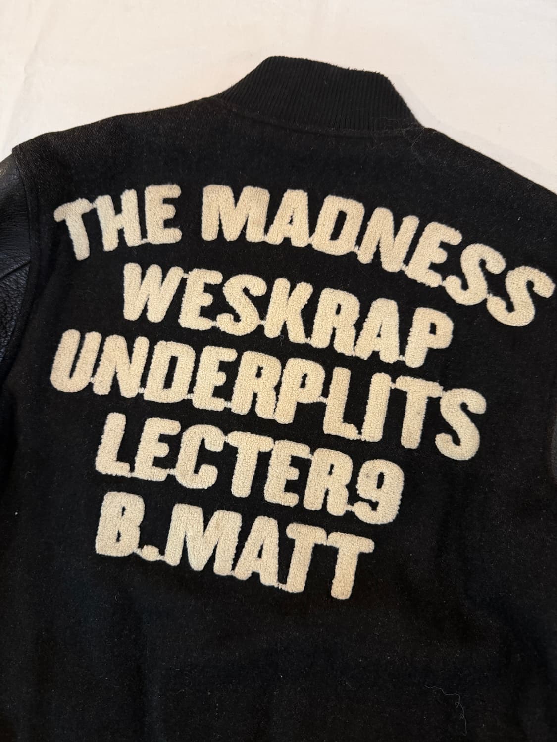 For The Boys Madness 캐시미어 가죽 바시티자켓 상품이미지6