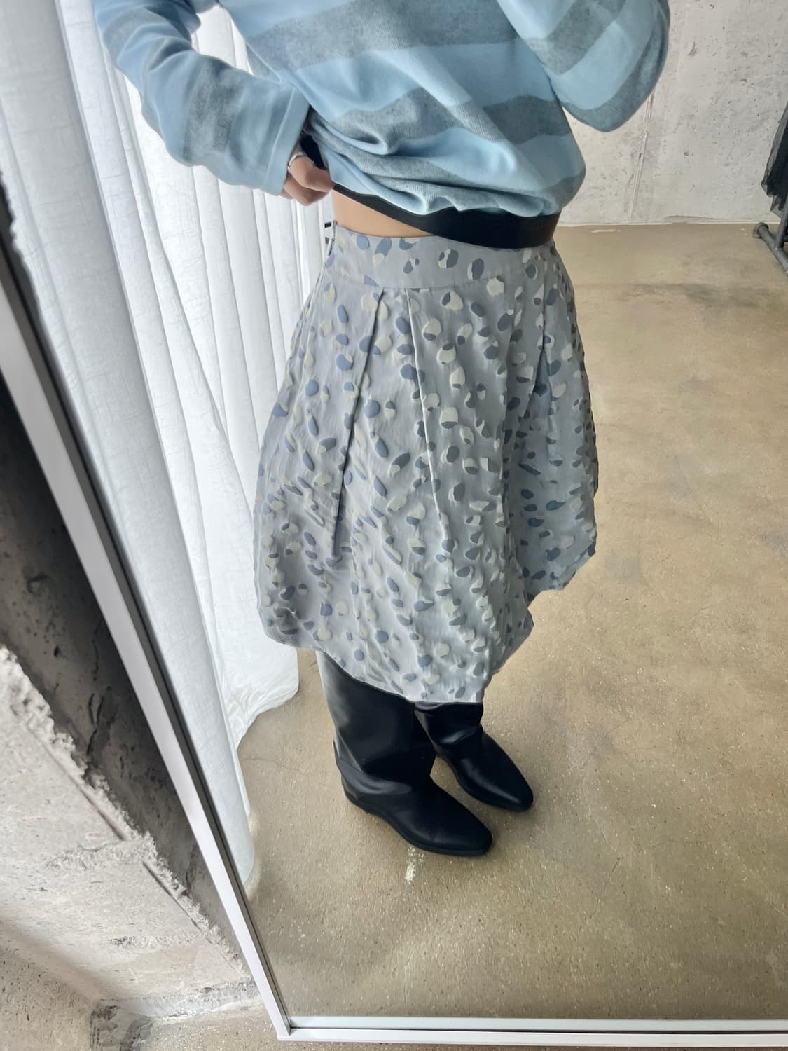 To be Chic 레오파드 벌룬 스커트 라이트 블루 상품이미지3