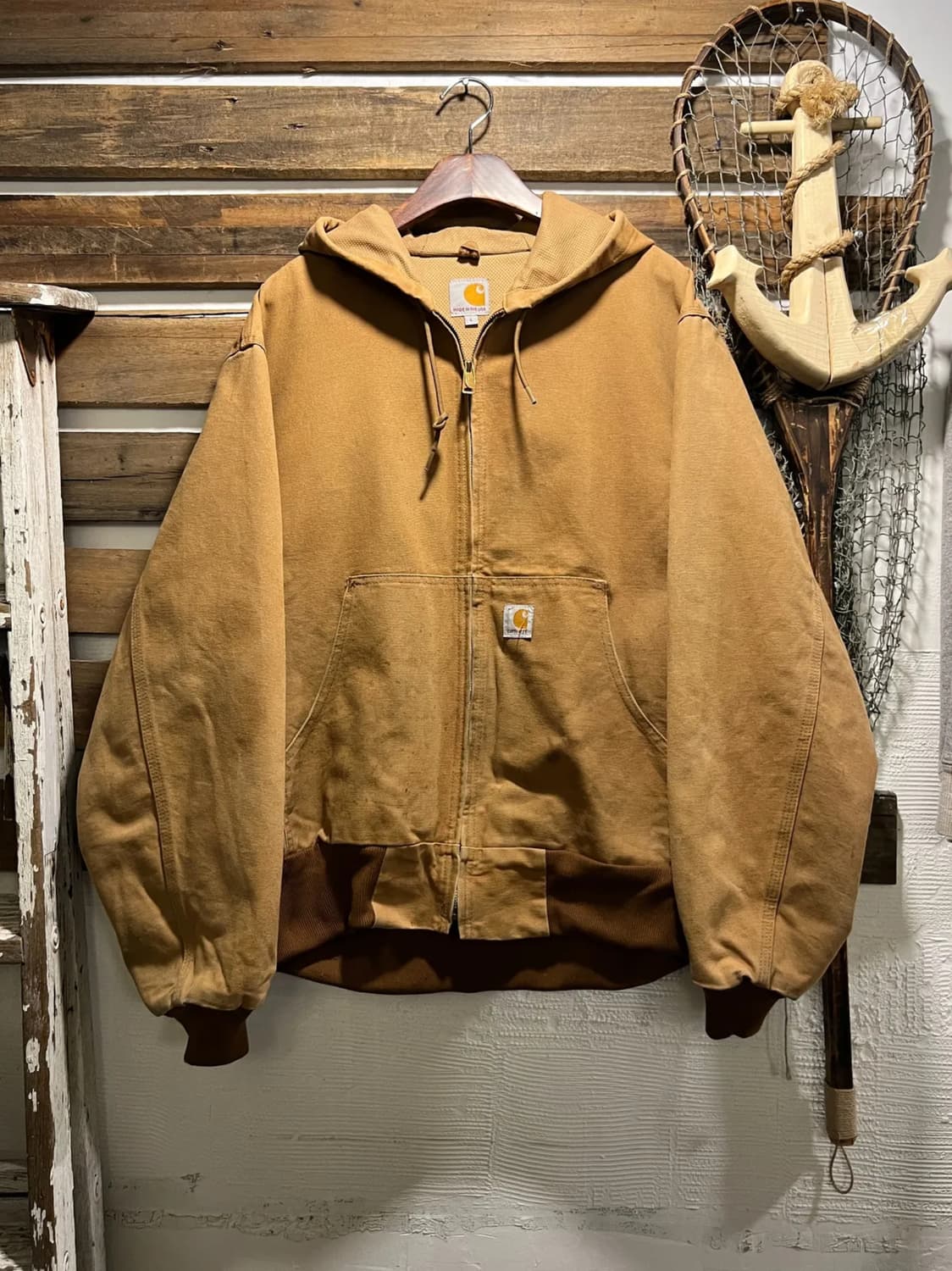 [L]칼하트 Made in USA  브라운 캔버스 액티브 워크 자켓 상품이미지1