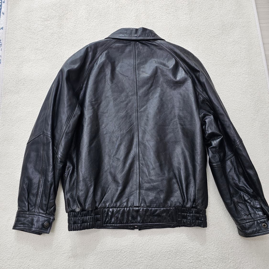 [100] 남성 블랙 레더 가죽 자켓 점퍼 상품이미지3