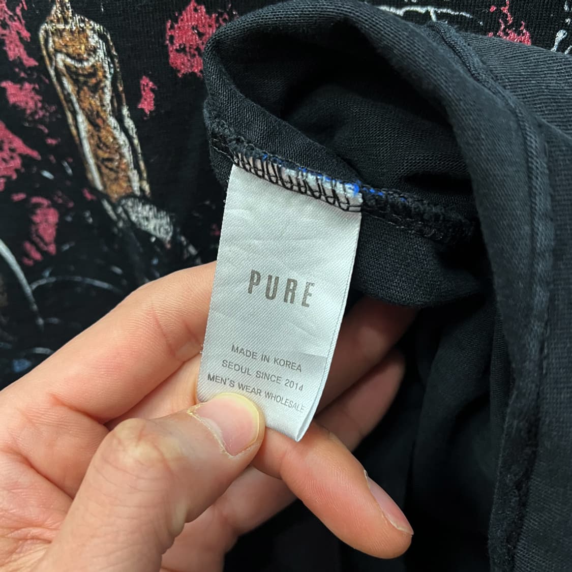 PURE 오버사이즈 빈티지 그래픽 반팔티 2XL급 상품이미지4