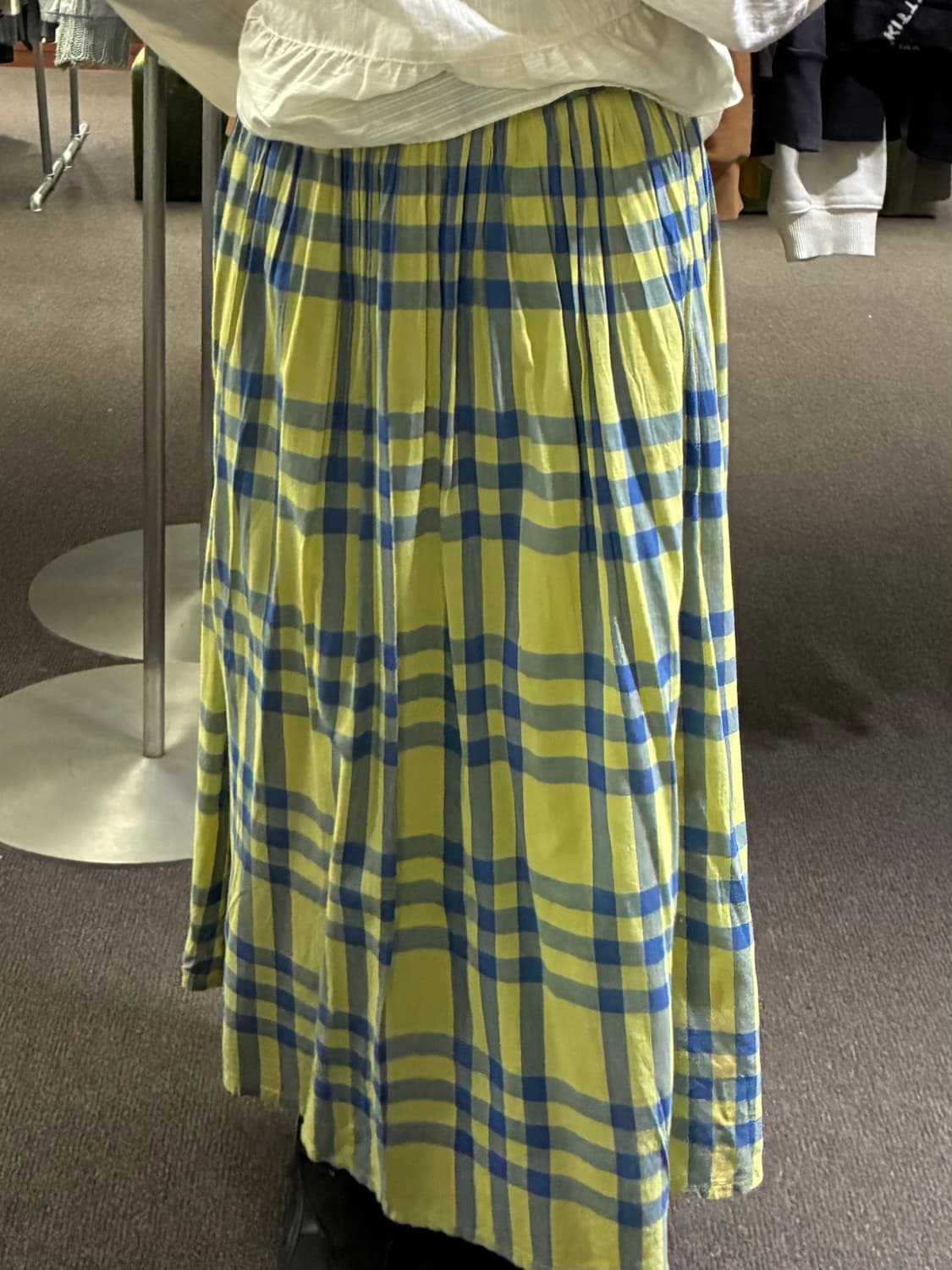 F)Japanese vintage 여성 체크 무늬 롱스커트(이염) 상품이미지1