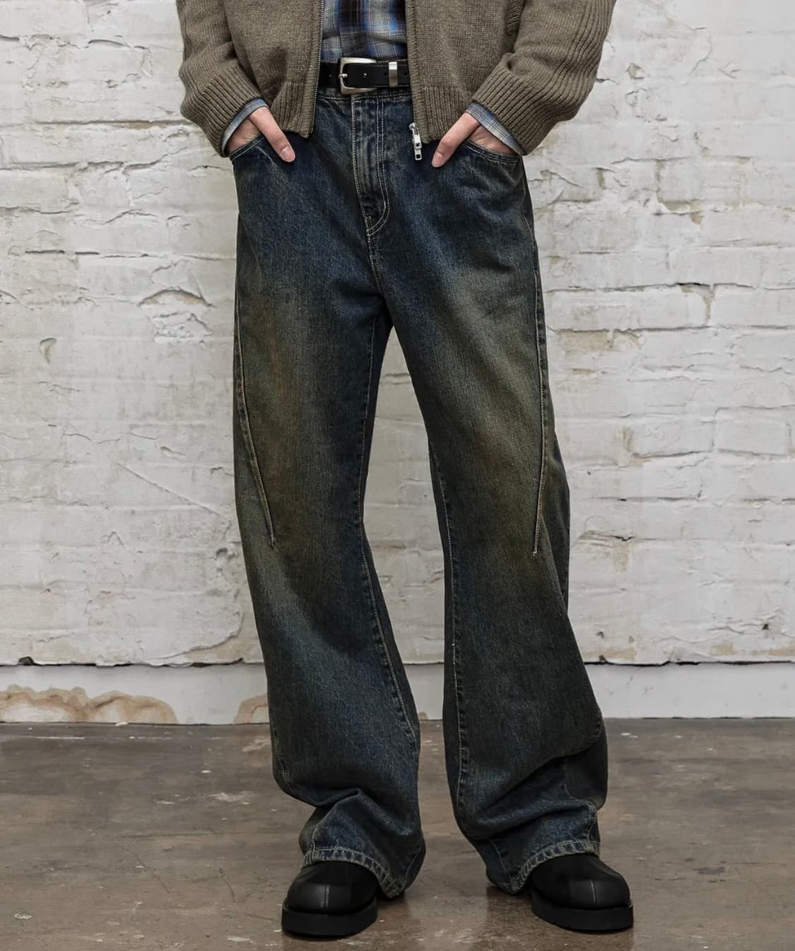 엘무드 아메리칸 엔지니어 와이드 데님 더트블루 상품이미지1