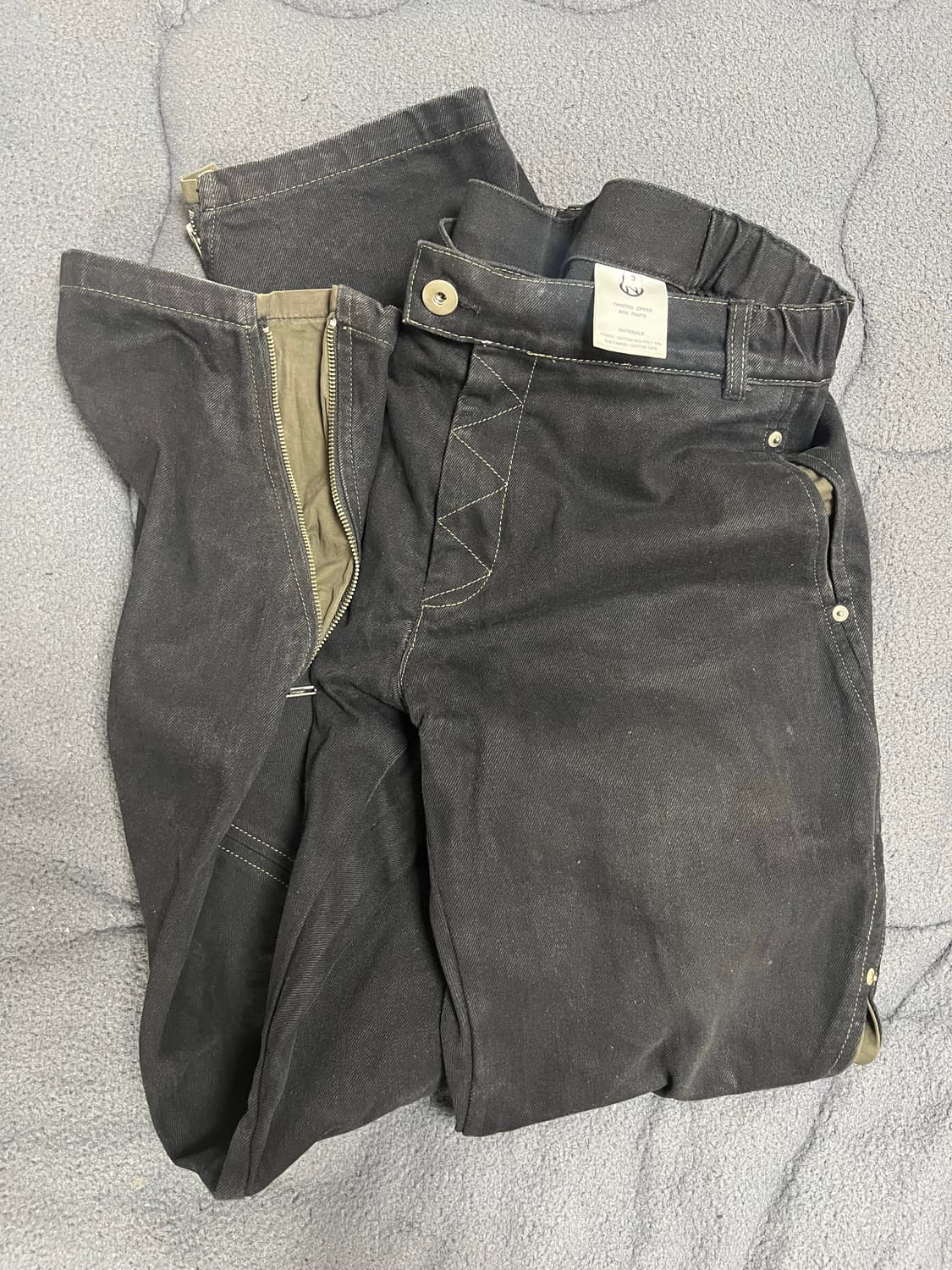 [3] 넥스트도어립스 트위스티드 지퍼 박스 팬츠 블랙진 상품이미지1