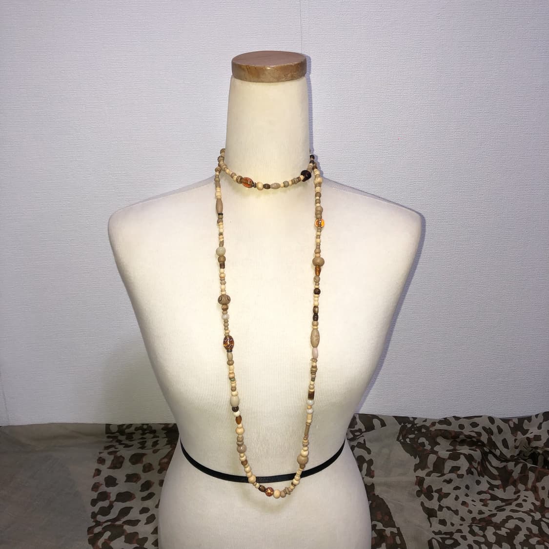 빈티지 우드 히피 레이어드 롱목걸이 모리걸 오리엔탈 페어리 상품이미지1