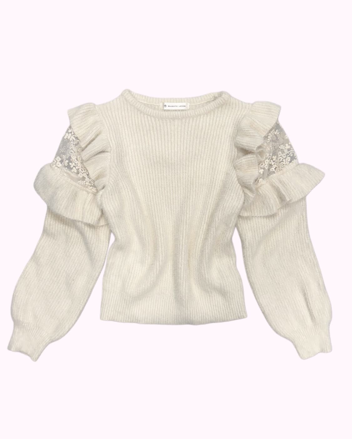 hairy ruffle lace sleeve knit 상품이미지1