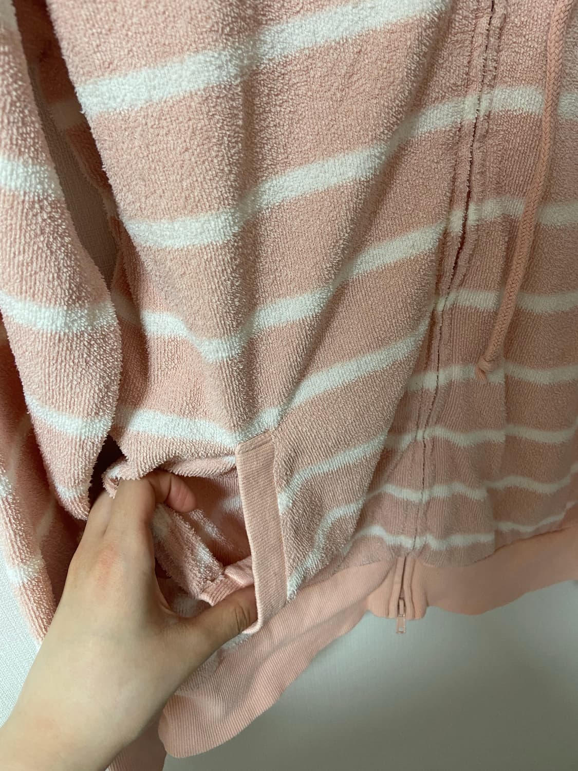 일본 빈티지 갸루 딸기우유빛 수면 후드집업 상품이미지3