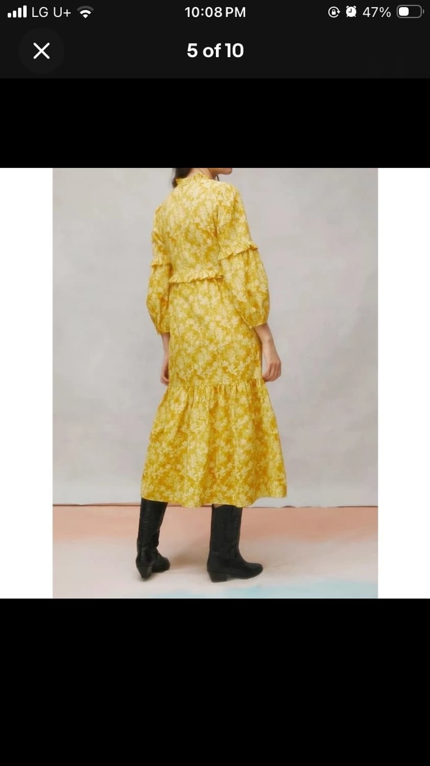 UO X LAURA ASHLEY 한정판 코티지코어 옐로우 드레스 상품이미지2