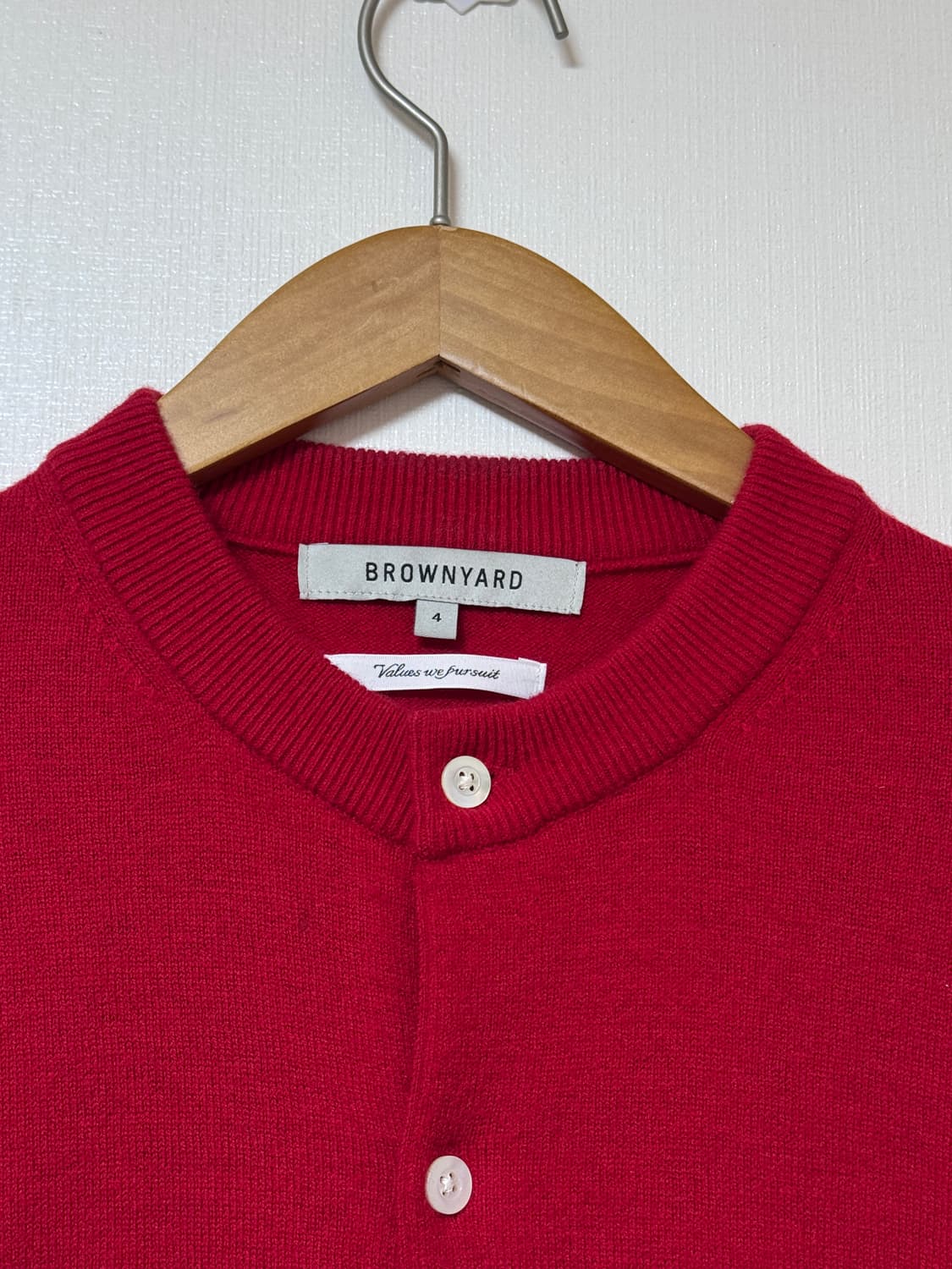 브라운야드 라운드 가디건 레드 4사이즈 상품이미지2