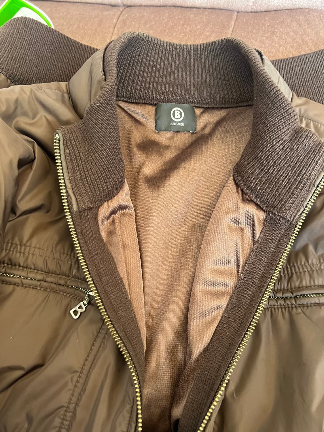 보그너 남성 브라운 울방풍집업점퍼 골프니트점퍼 상품이미지5