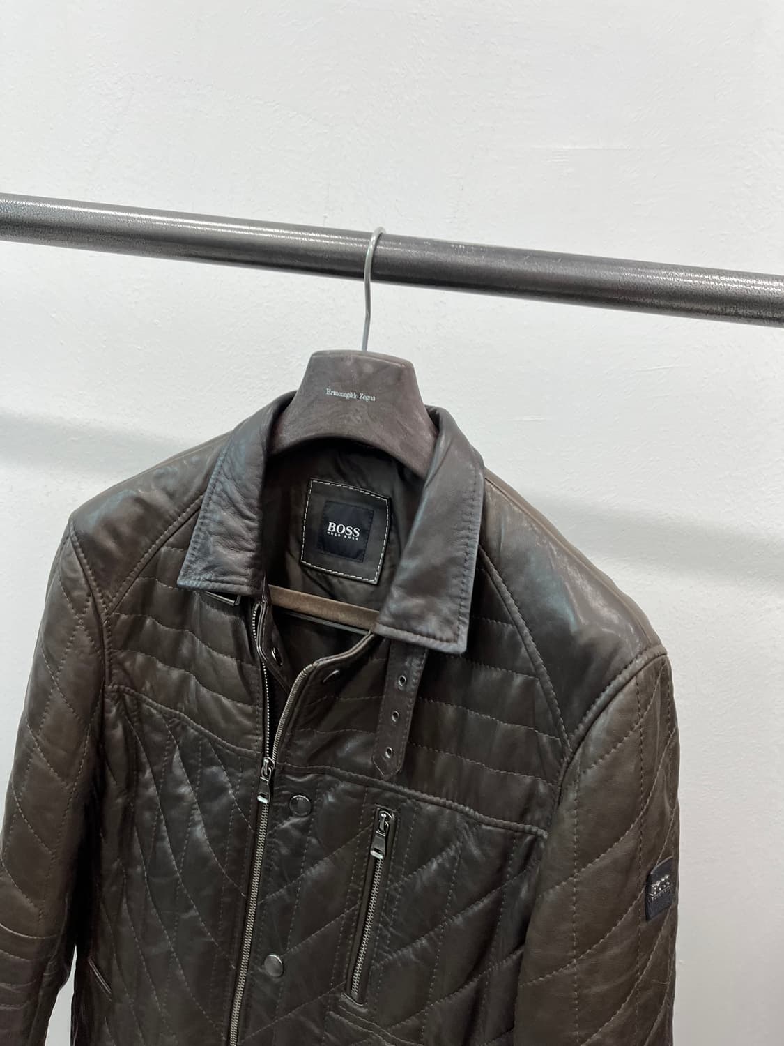 105) 보스 레더 퀼팅자켓  상품이미지3