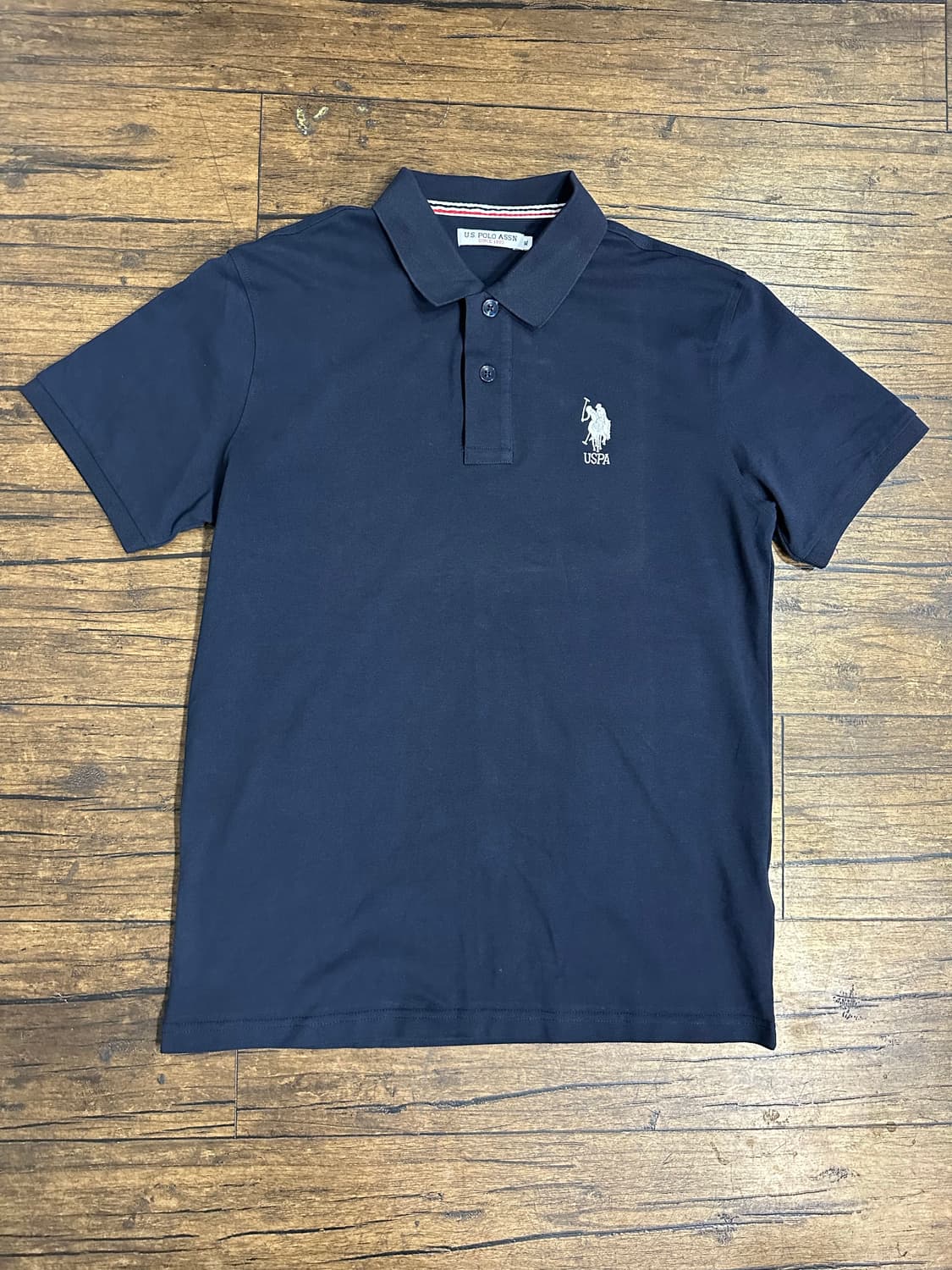 US폴로협회(U.S. POLO ASSN.) 네이비 로고 반팔 카라티 상품이미지1