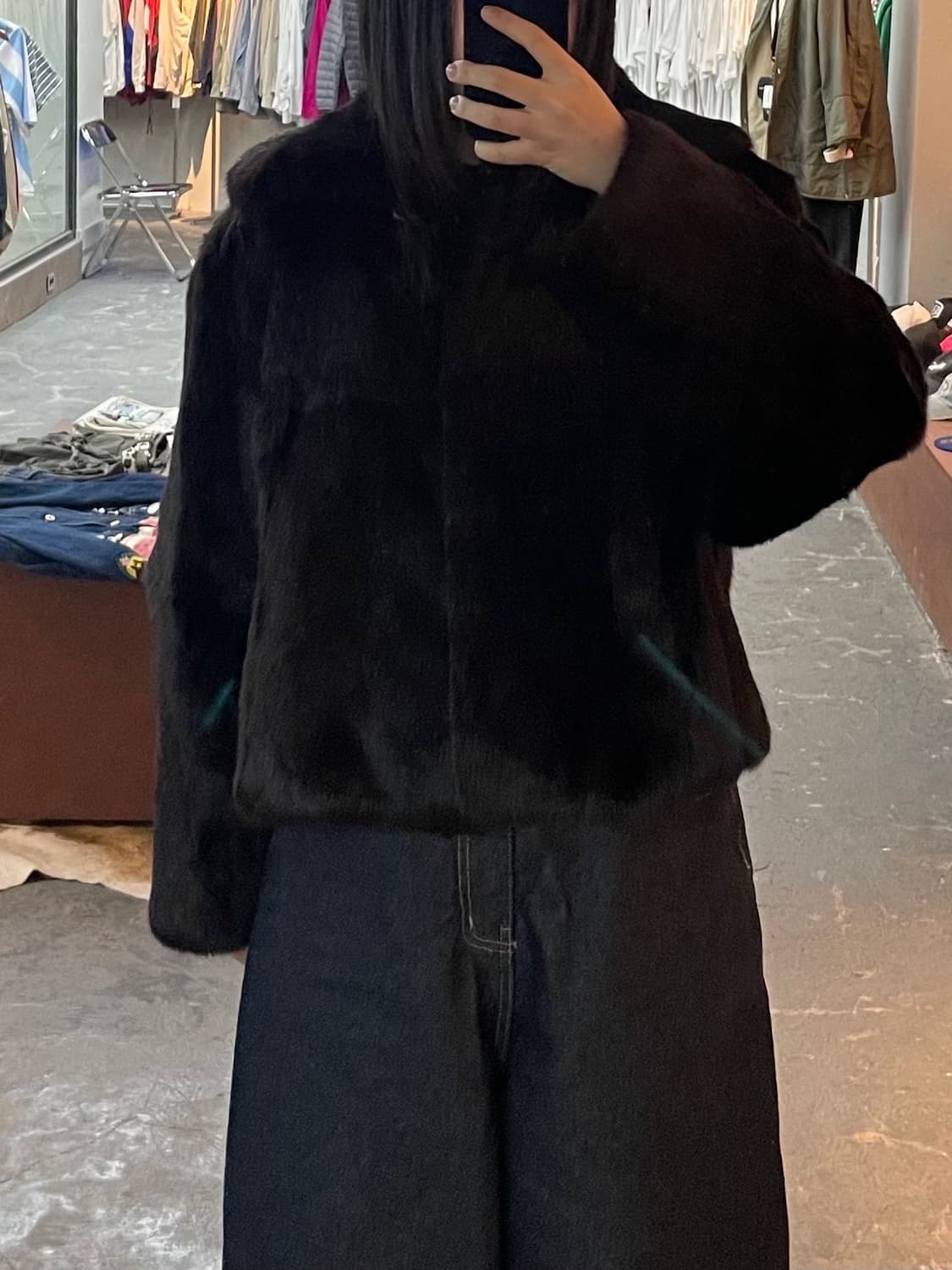 Vert Dense 모피 안감 레이온 퍼 자켓 H1979 상품이미지1