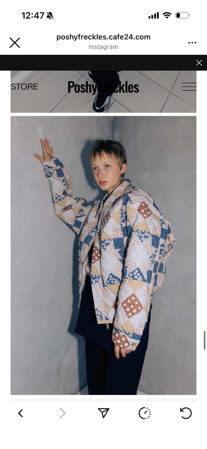 PoshyFreckles 퀼팅 블루종 멀티 상품이미지4