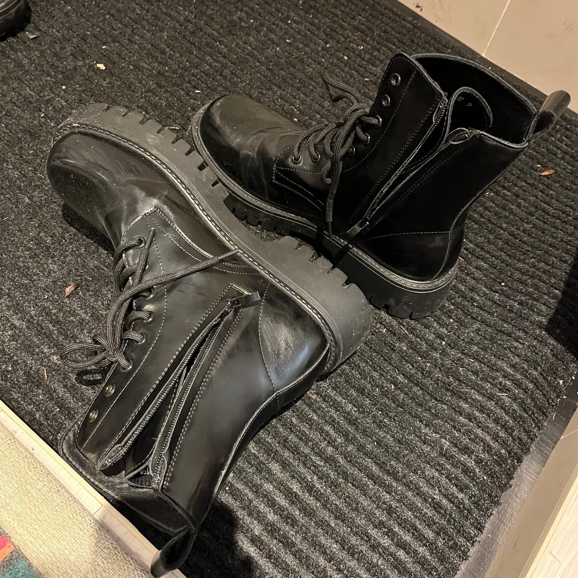 블랙 레이스업 워커 부츠 290 상품이미지2