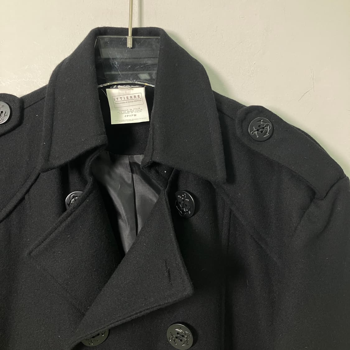 돌체앤가바나 블랙 더블 브레스티드 피코트 48 상품이미지4