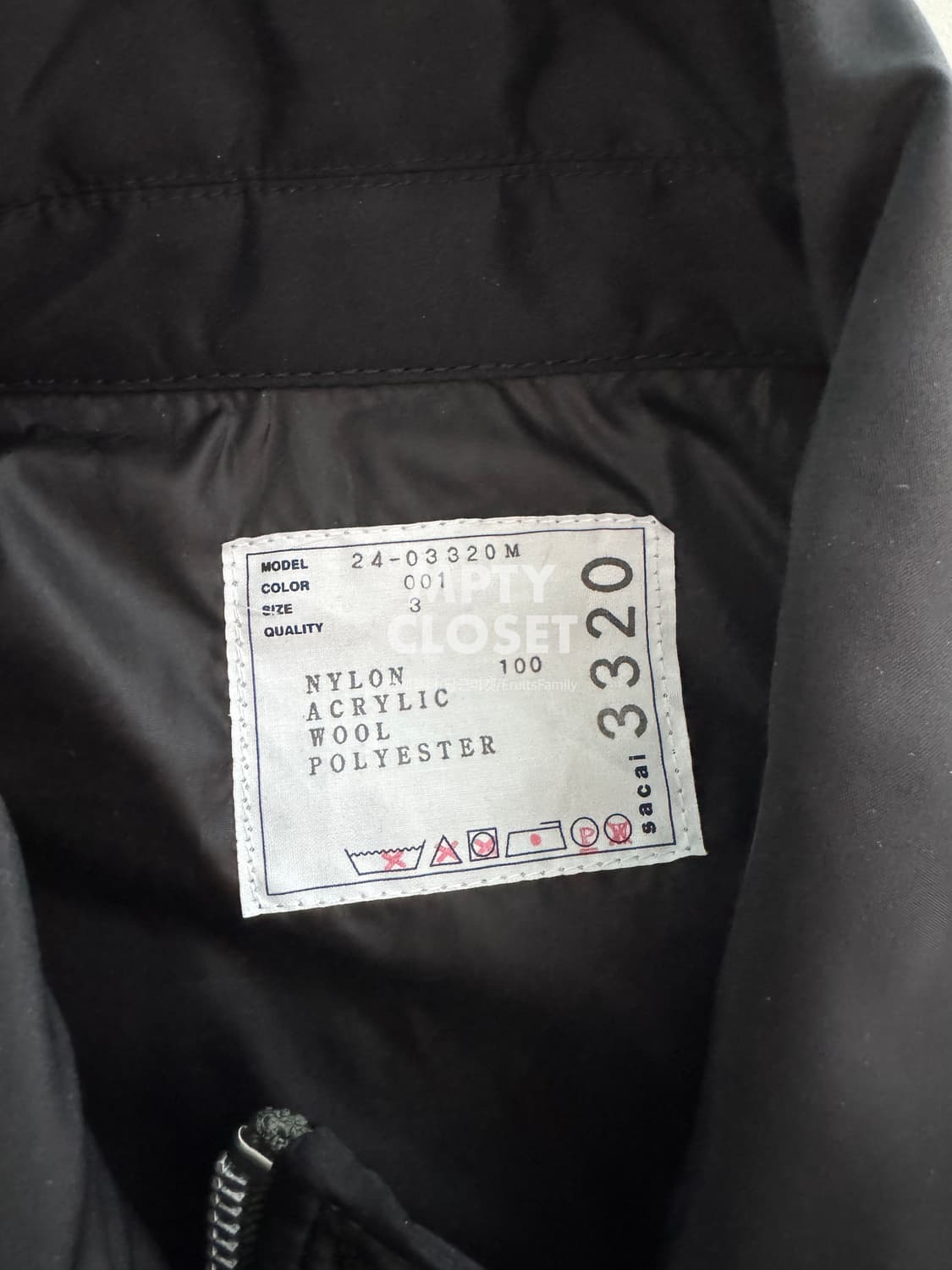 [3] 사카이 Sacai 레이어드 블루종 블랙 24-03320M 상품이미지4