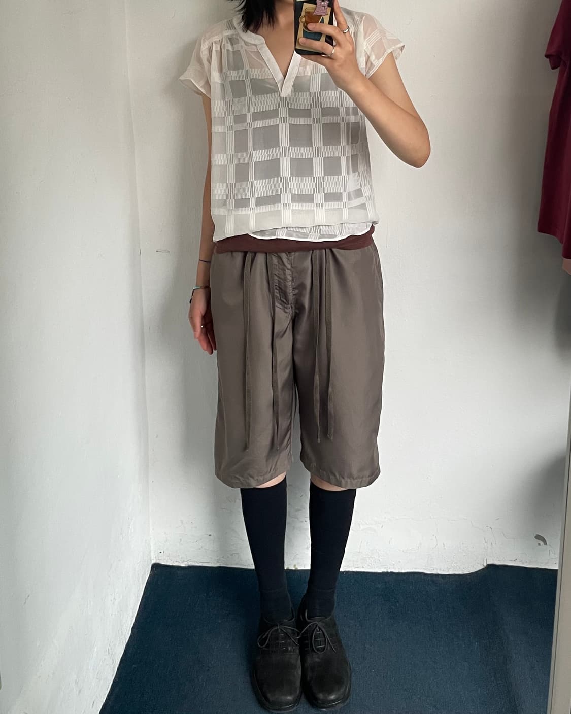 Square pattern blouse 상품이미지8