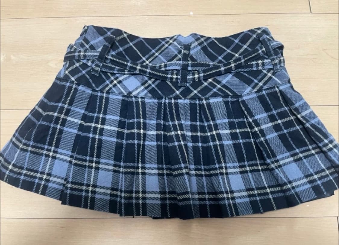글로니 인디고 스커트 블루 s/m / 미니 플리츠 체크 소녀시대 태연 상품이미지4