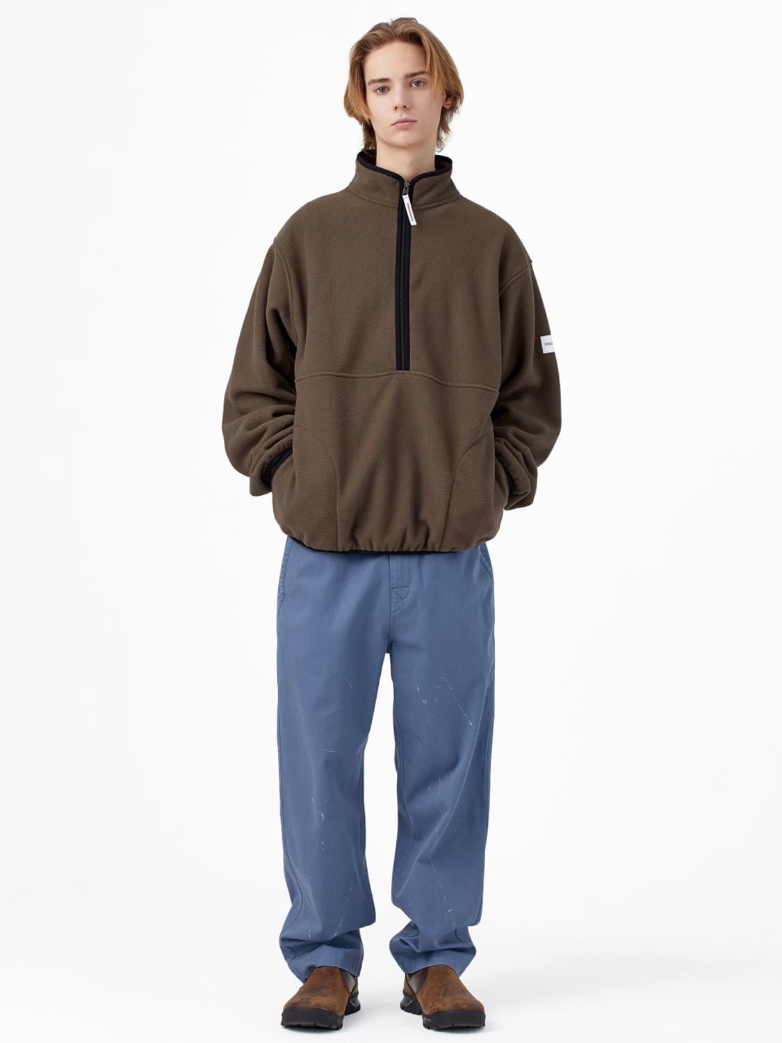 디스이즈네버댓 플리스 하프집업 풀오버 브라운 S 상품이미지3