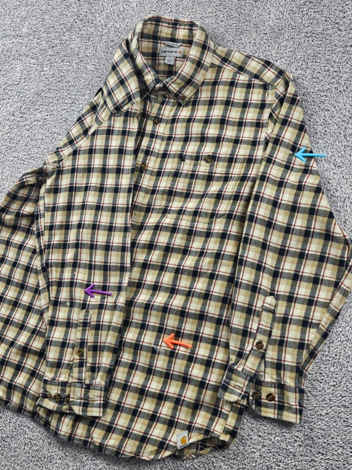 칼하트 체크 패턴 포켓 워크 셔츠 / 11275 상품이미지6