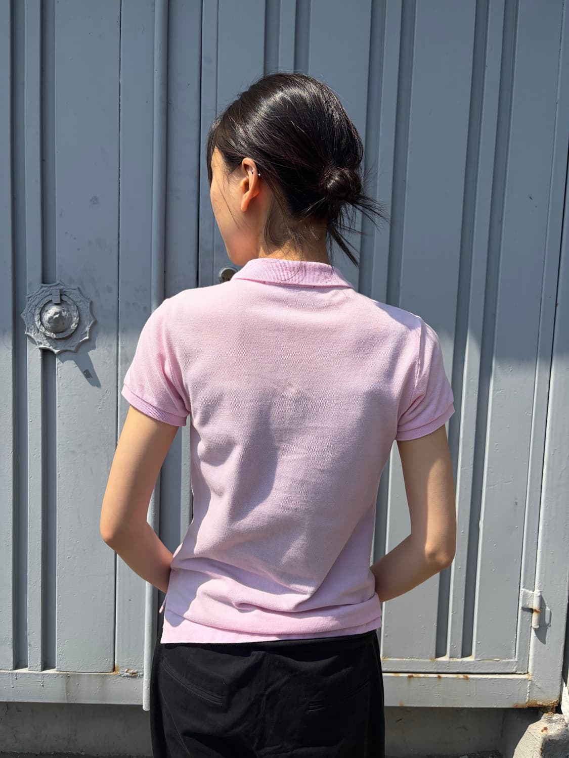 Ralph Lauren 슬림핏 베이비핑크 폴로 티셔츠 상품이미지2