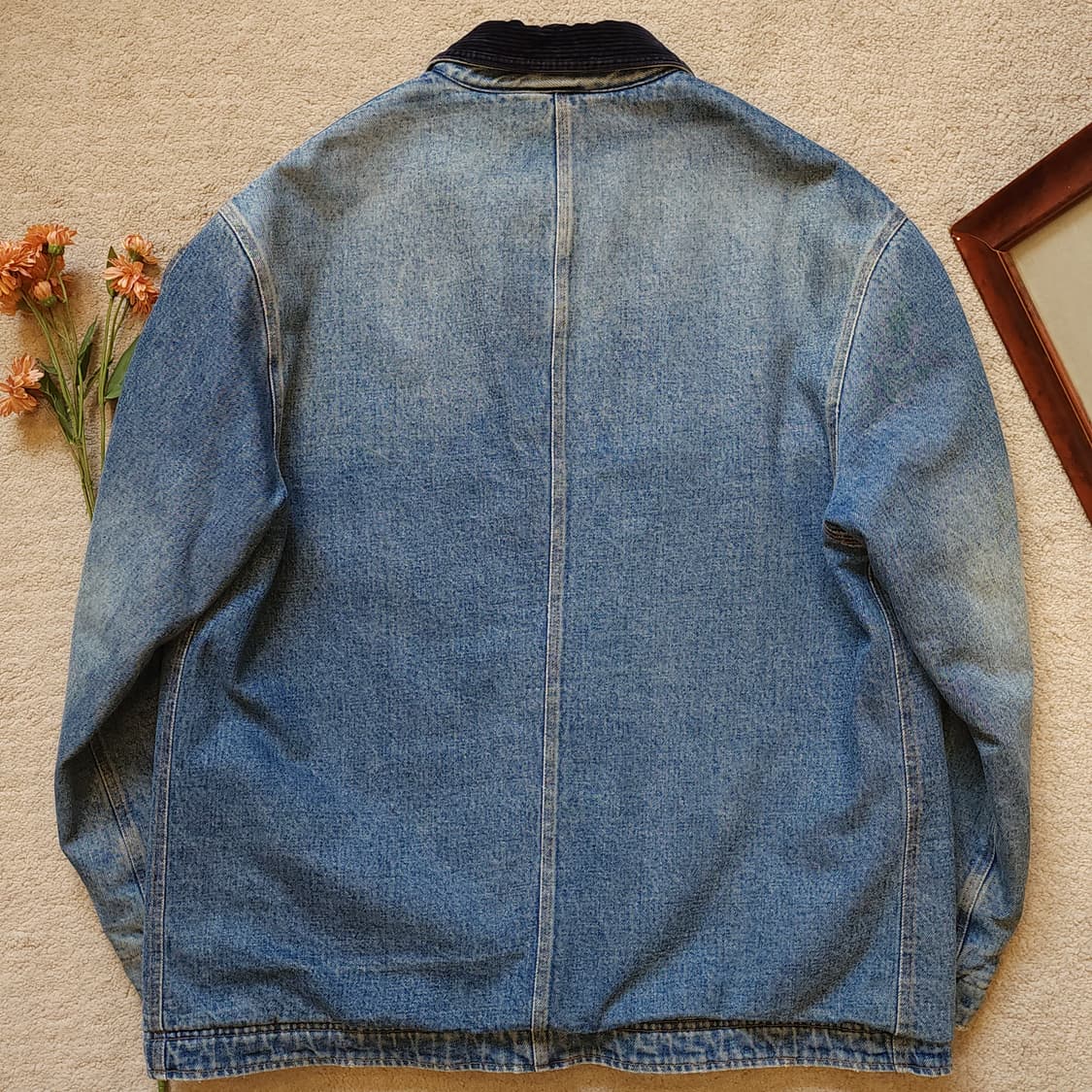 90s 폴로 컨트리 헌팅자켓 블랭킷 라이닝 데님 초어자켓 코트 L 상품이미지3