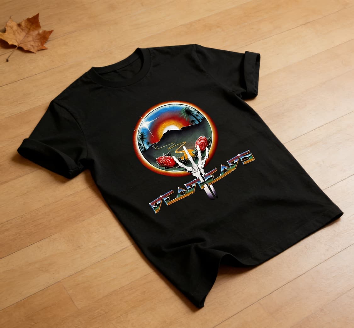 [새상품 M사이즈] Deadheads 커스텀 반팔 (해골손 장미 그래픽) 상품이미지2