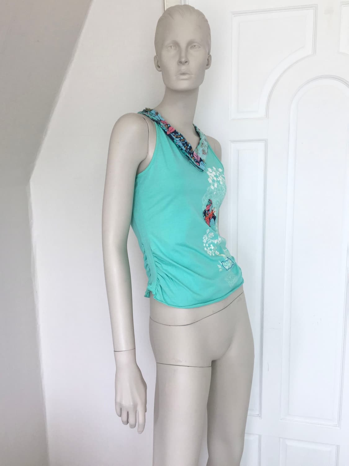 Vintage Oriental Print Mint Cami Top 상품이미지2