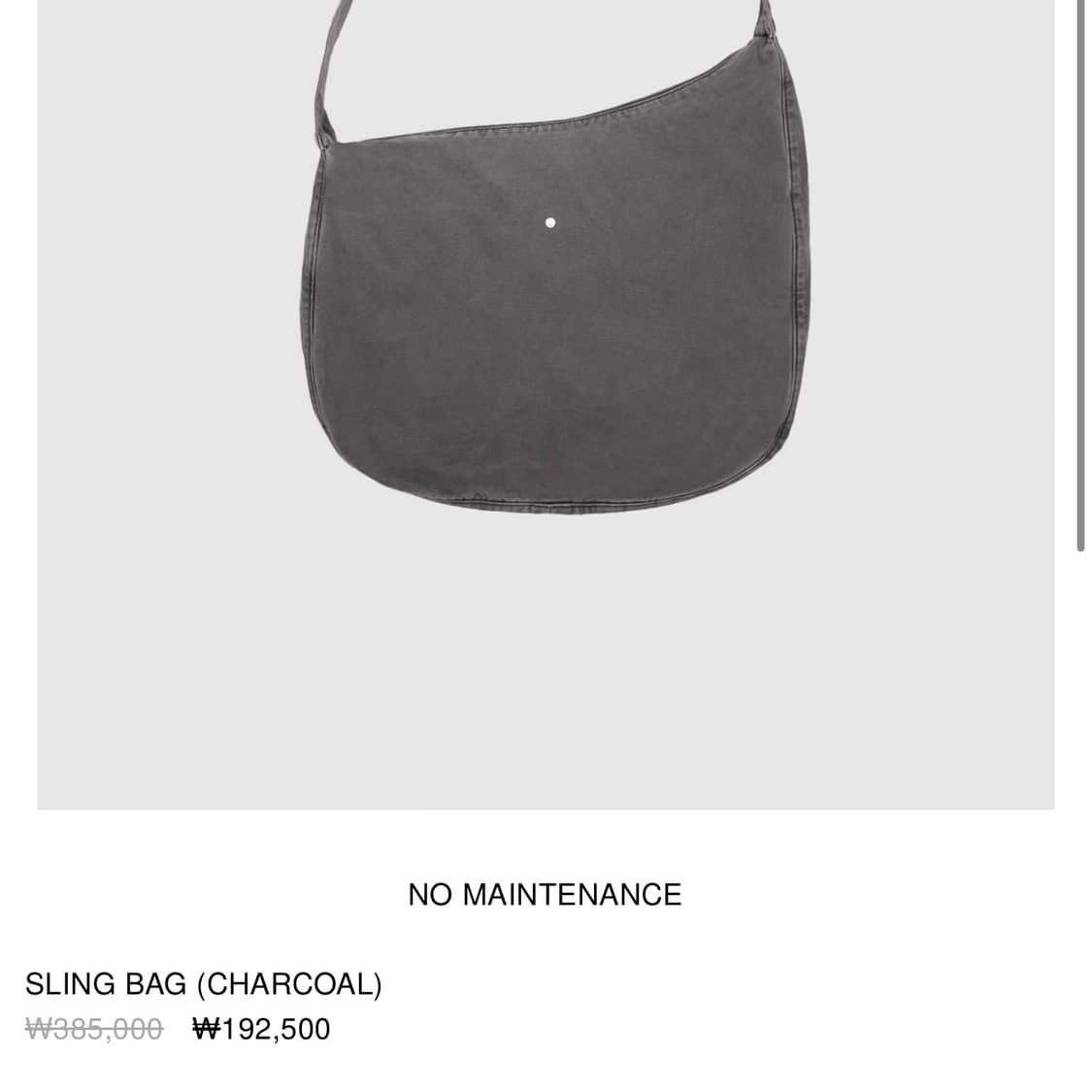 NO MAINTENANCE  SLING BAG (CHARCOAL) 상품이미지3