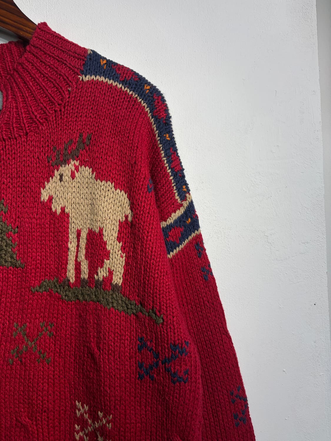 U.S.A. 크리스마스 라미&코튼 어글리니트 원피스 핸드니트  상품이미지4