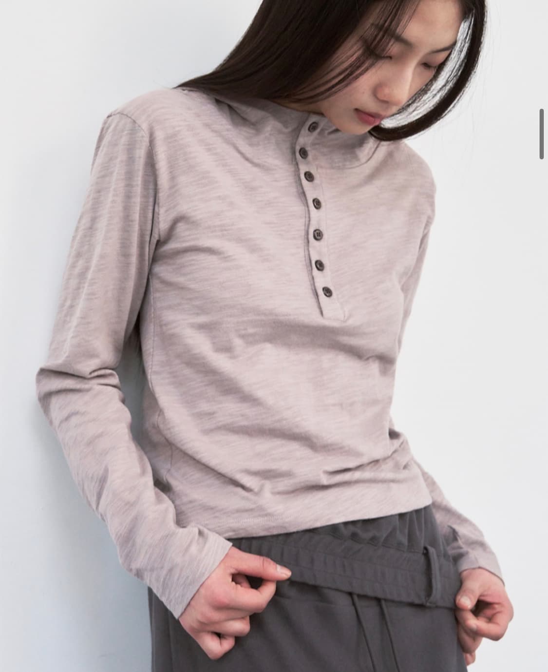 시스에이 _ 슬럽 버튼 후드 티셔츠 상품이미지1